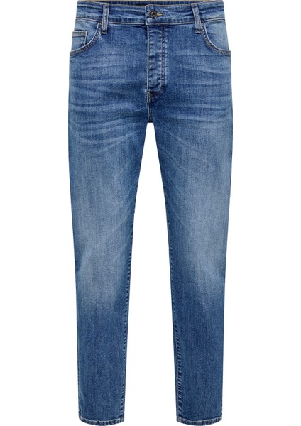Onsyoke Streç Pamuklu Regular Fit Normal Bel Düz Paça Jeans Erkek Kot Pantolon 22032896