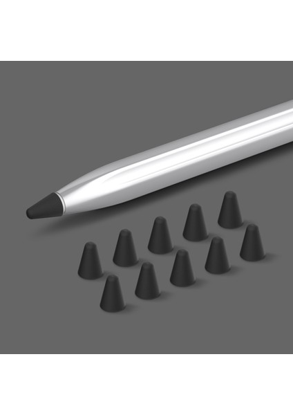 Huawei M-Pencil 2./1. Nesil 10 Adet Dokunmatik Ekran Kalem Ucu Kılıfı Silikon Kalem Ucu Kapağı-Siyah (Yurt Dışından)