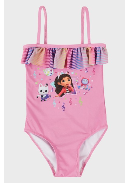 Gaby Desenli Fırfırlı Çabuk Kuruyan Kız Çocuk Mayo Mayo SM2512120000