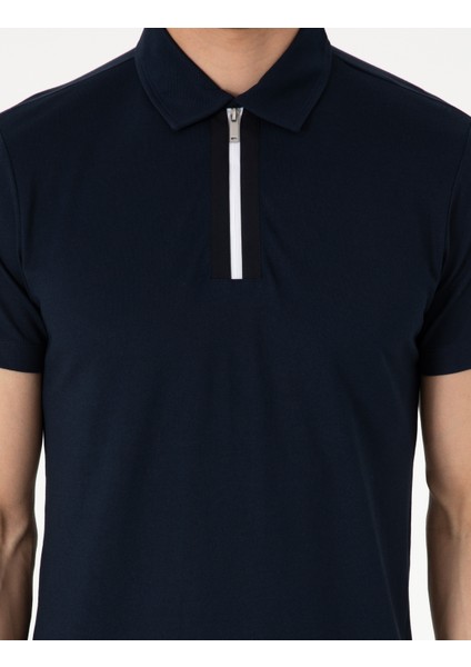 Erkek Lacivert Slim Fit Tişört 50302623-VR033