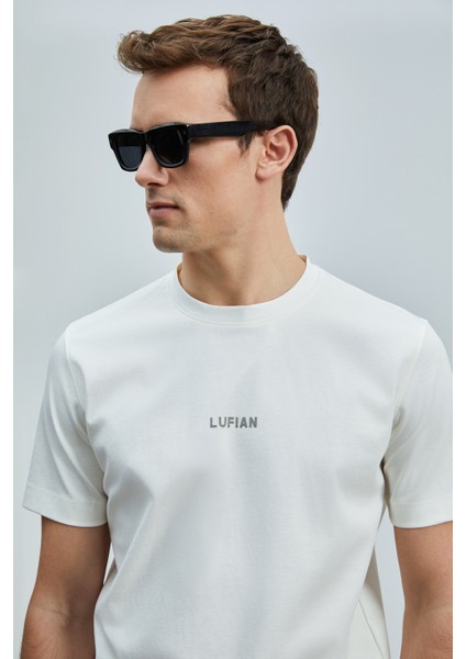 Logolu Pamuk Karışımlı Regular Fit Bisiklet Yaka T Shirt Erkek T Shirt 111020235