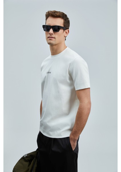 Logolu Pamuk Karışımlı Regular Fit Bisiklet Yaka T Shirt Erkek T Shirt 111020235