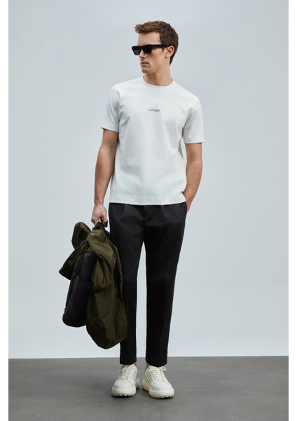 Logolu Pamuk Karışımlı Regular Fit Bisiklet Yaka T Shirt Erkek T Shirt 111020235