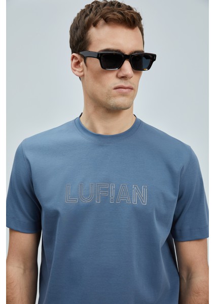 Logolu Streç Pamuklu Regular Fit Bisiklet Yaka T Shirt Erkek T Shirt 111020240