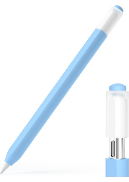 Apple Pencil (Usb-C) Için Şık Silikon Kılıf Stylus Kalem Koruyucu Kılıf-Gök Mavisi (Yurt Dışından)