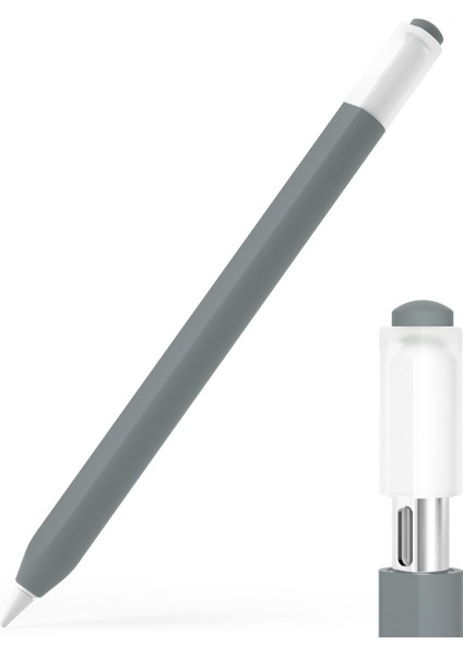 Apple Pencil (Usb-C) Için Şık Silikon Kılıf Stylus Kalem Koruyucu Kılıf-Gri (Yurt Dışından)