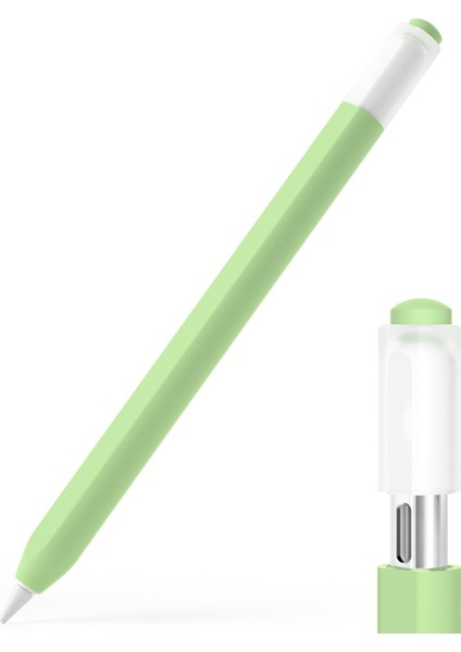 Apple Pencil (Usb-C) Için Şık Silikon Kılıf Stylus Kalem Koruyucu Kılıf-Matcha Yeşili (Yurt Dışından)