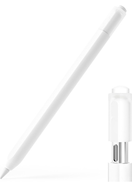 Apple Pencil (Usb-C) Için Şık Silikon Kılıf Stylus Kalem Koruyucu Kılıf-Beyaz (Yurt Dışından)