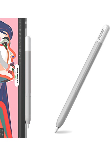 Apple Pencil Pro Silikon Kılıf Renkli Eklemeli Stylus Kalem Koruyucu Cilt Kılıfı-Gri+Beyaz (Yurt Dışından)