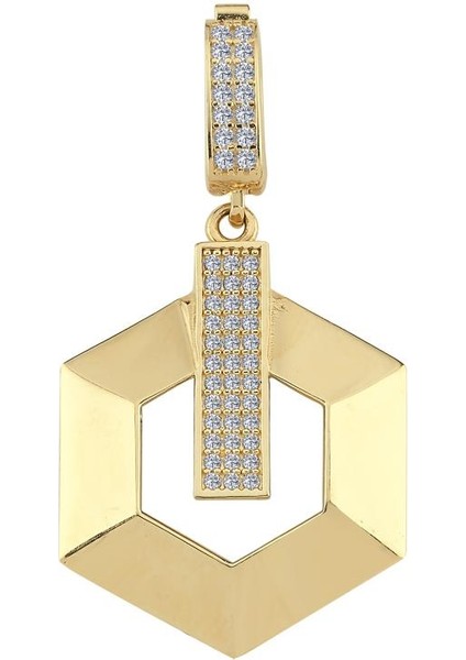 14 Ayar Köşegen Tasarım Altın Kolye Ucu