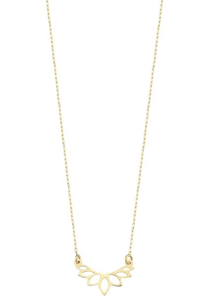 14 Ayar Lotus Tasarım Altın Kolye