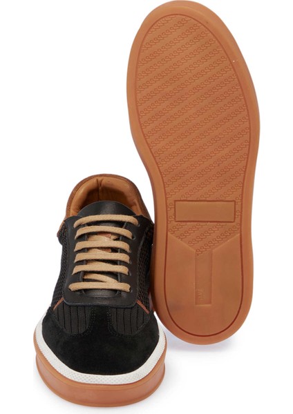 Siyah Deri-Tekstil Kadın Sneaker - K25I1AY68120-A01