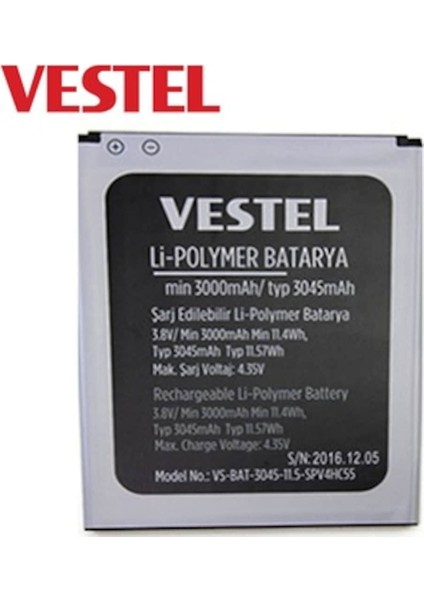 Vestel Venüs V3 5580 Pil Batarya 3000 Mah Ithal Senalstore fiyatları