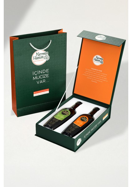 Hediye Kutulu Arbequina ve Domat Erken Hasat Zeytinyağı 500 ml