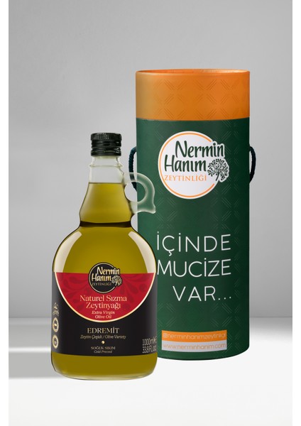Naturel Soğuk Sıkım Zeytinyağı 1 Lt Kutulu