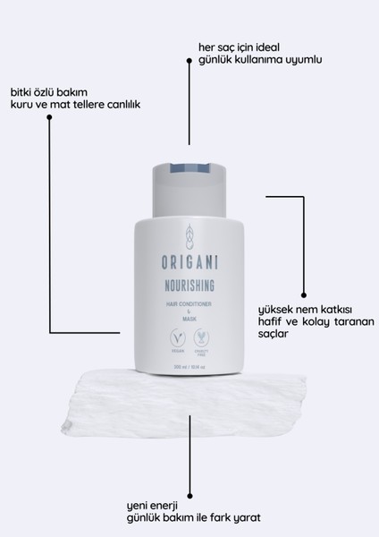 İkili Etkili Nemlendirici ve Onarıcı Saç Maskesi ve Saç Kremi – Nourishing fiyatları