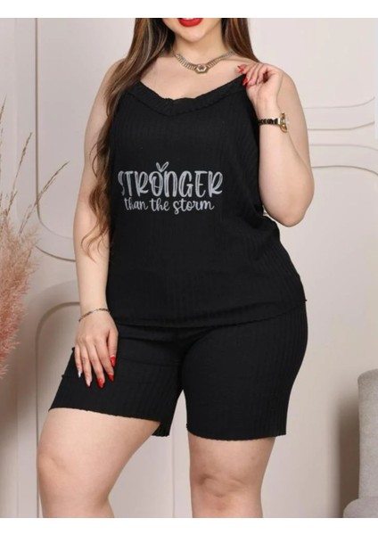 Büyük Beden Şortlu Pijama Takımı