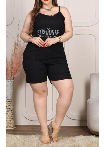 Büyük Beden Şortlu Pijama Takımı