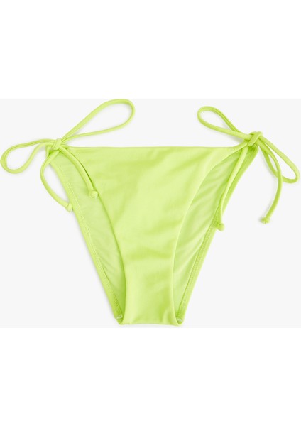 Astarlı Biyeli Bağcıklı Yanları Ipli Parlak Bikini Altı