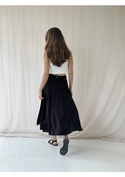 Valerie Viskon Kloş Uzun Etek Kadın Siyah modelleri