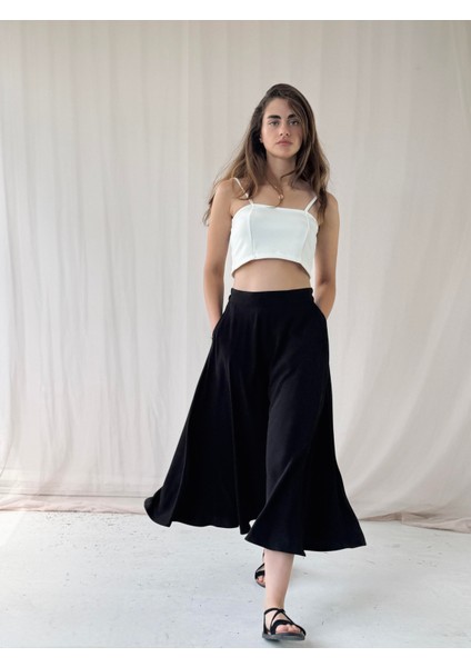 Valerie Viskon Kloş Uzun Etek Kadın Siyah fırsatları