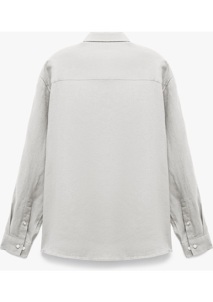 Klasik Yaka Regular Fit Uzun Kollu Keten Gömlek fiyatları