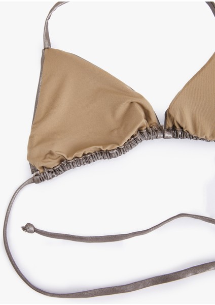 Ince Askılı Parlak Üçgen Bikini Üstü modelleri