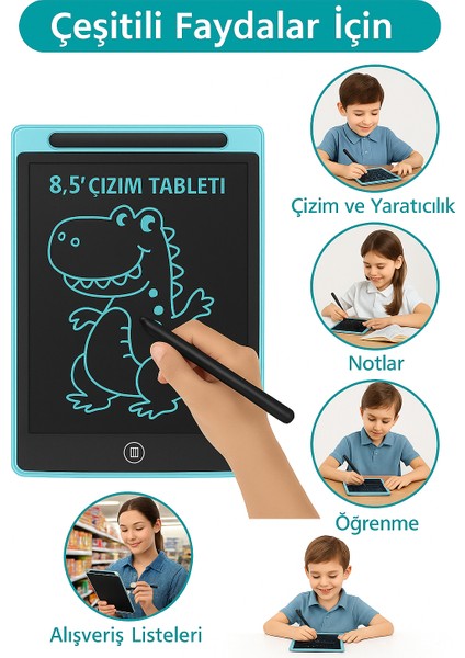 Volt 8.5 İnç Grafik Tablet Çocuklar İçin Eğlenceli Ve Eğitici Kullanım 512 Basınç Hassasiyeti modelleri