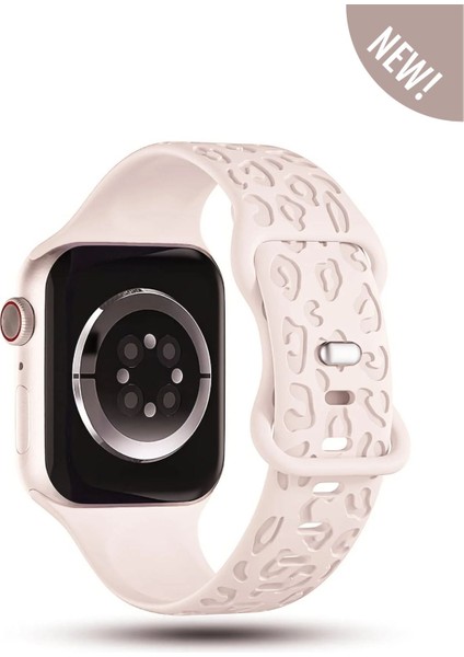 Apple Watch 10 46MM-WATCH2/3/4/5/6/SE/7/8/9(42-44-45-49)MM Kordon Leoline 42 Desen Yumuşak Silikon