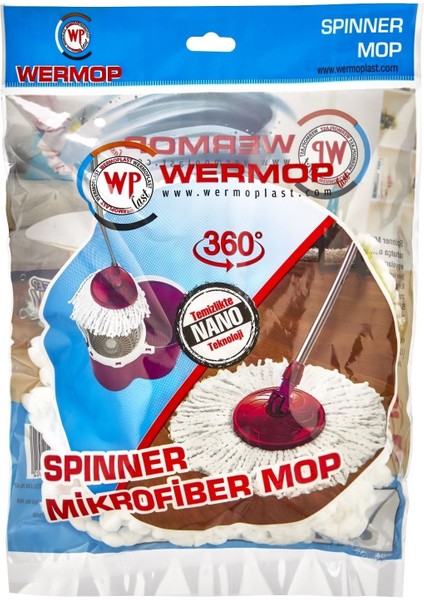 Safir Wermoplast Yedek Mikrofiber Vileda Mop Ucu Başlığı (4 Adet) Boyut (40X40)