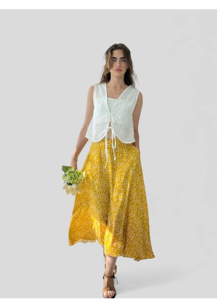 Valerie Viskon Kloş Uzun Etek Kadın Sarı