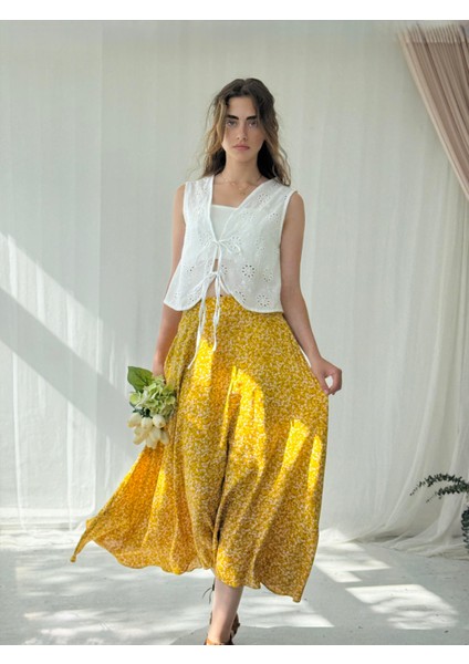 Valerie Viskon Kloş Uzun Etek Kadın Sarı indirimleri