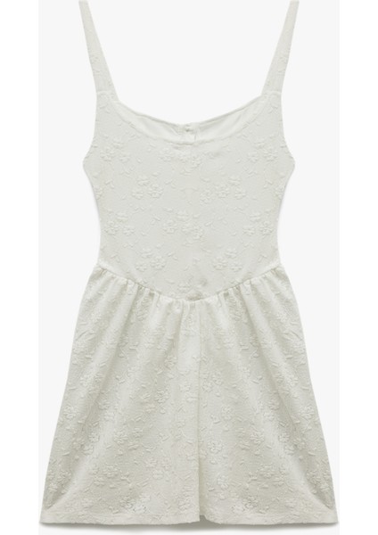 Kolsuz U Yaka Düğmeli Rahat Kalıp A Kesim Mini Fisto Elbise fiyatları