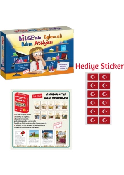 Bahçe 3.sınıf Bilge'nin Eğlenceli Bilim Atölyesi - Anadoluya Can Verenler 10'lu Hikaye Seti