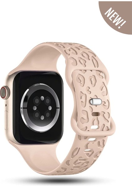 Apple Watch 10 46MM-WATCH2/3/4/5/6/SE/7/8/9(42-44-45-49)MM Kordon Leoline 42 Desen Yumuşak Silikon