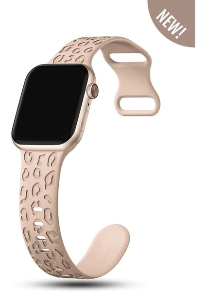 Apple Watch 10 46MM-WATCH2/3/4/5/6/SE/7/8/9(42-44-45-49)MM Kordon Leoline 42 Desen Yumuşak Silikon