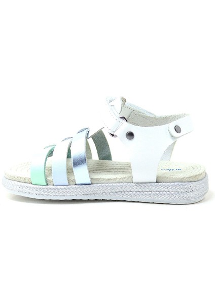 Bellini Vaketa Hakiki Deri Beyaz Mavi Yeşil Kız Bebek Çocuk Sandalet modelleri