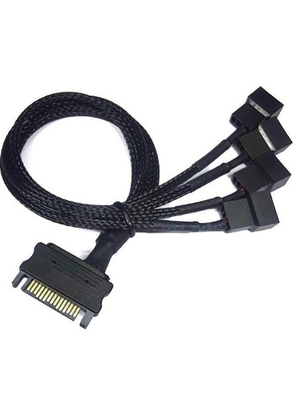 4598 Sata Power To Fan Çevirici 4 Port Y Pin Pwm Çoklayıcı Splitter Fan Kablosu
