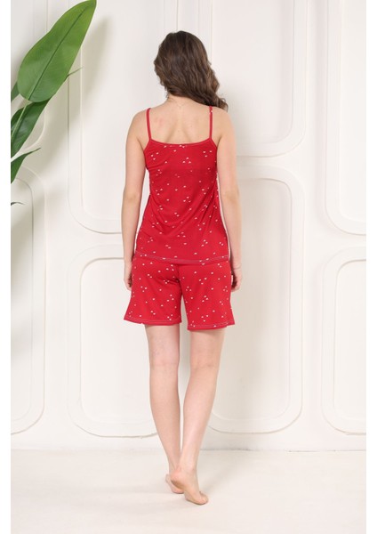 Kadın Ip Askılı Şortlu Yazlık Pijama Takımı
