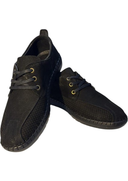 Nubuk Deri Bağcıklı Siyah Tabana Dikişli Erkek Ayakkabı Çarık modelleri