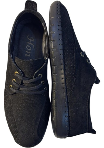 Nubuk Deri Bağcıklı Siyah Tabana Dikişli Erkek Ayakkabı Çarık fırsatları