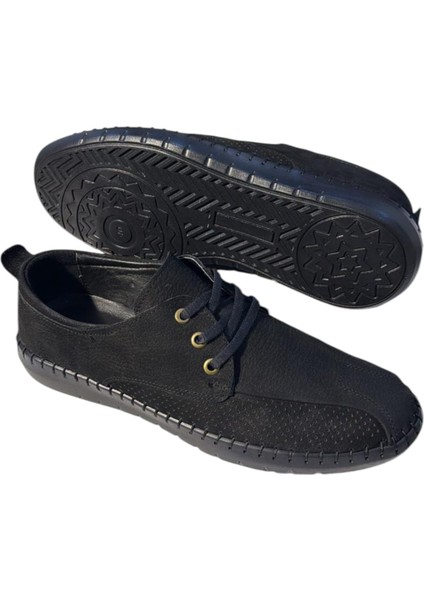 Nubuk Deri Bağcıklı Siyah Tabana Dikişli Erkek Ayakkabı Çarık indirimleri