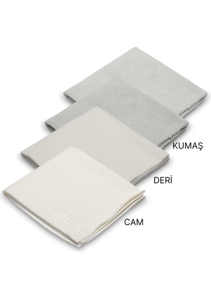 Q²m Interiorpack Evo Iç Aksam Mikrofiber Detaylı Temizlik Bezi Seti 4'lü Paket - 40X40 cm