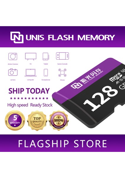 Unıs 32GB 64GB 128GB Microsd Kart – U3 Class 10, 100MB/S Yüksek Hızlı Hafıza Kartı, Akıllı Telefonlar, Araç Kameraları ve Dronlar Için (Yurt Dışından)
