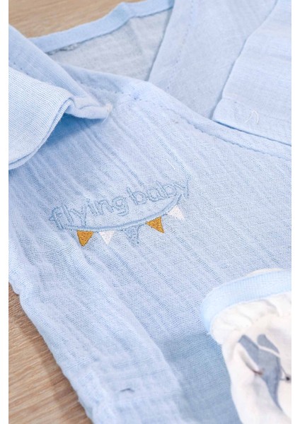 Erkek Bebek Yenidoğan Müslin Mavi 10 Lu Lüks Hastane Çıkışı Zıbın Seti STL6994 modelleri