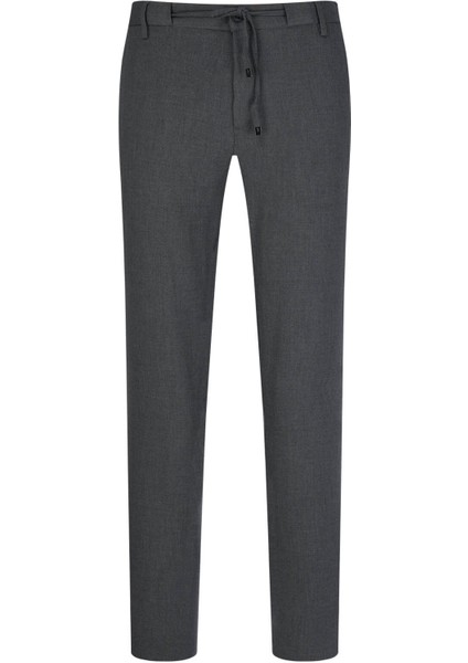 Gri Rahat Kesim Yandan Cepli Jogger Pantolon