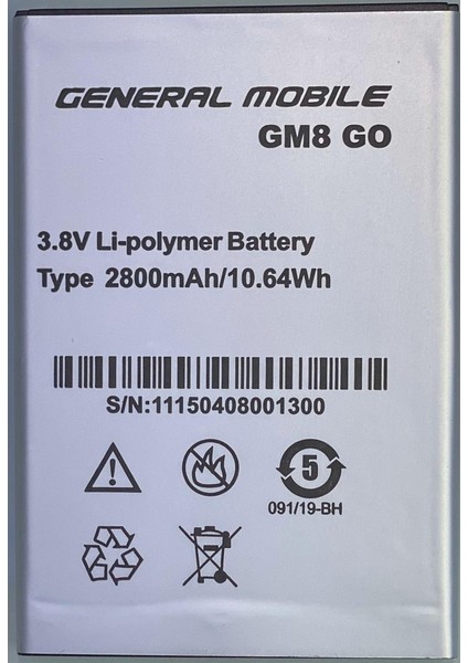General Mobile Gm8 Go Batarya Pil Senalstore