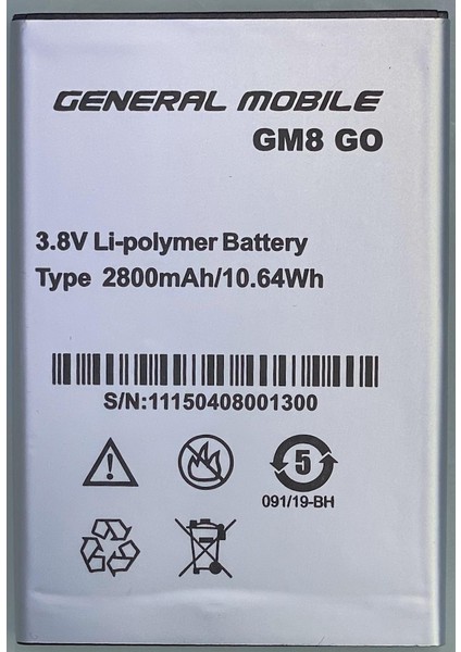 General Mobile Gm8 Go Batarya Pil Senalstore