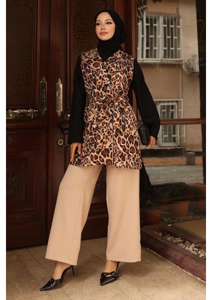 Leopar Desenli Ikili Takım Vizon 19255
