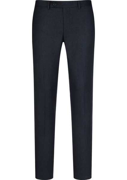 Lacivert Slim Fit Yandan Cep Kumaş Pantolon